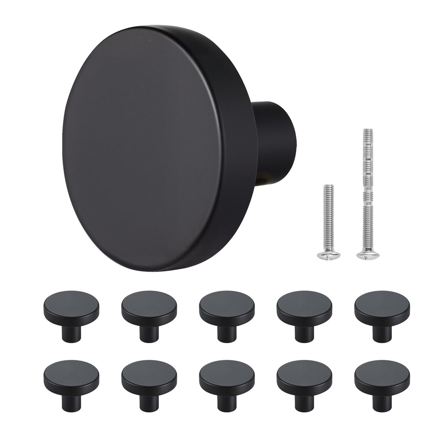 10-Pack 1.26 in Black Cabinet Knobs – main product view