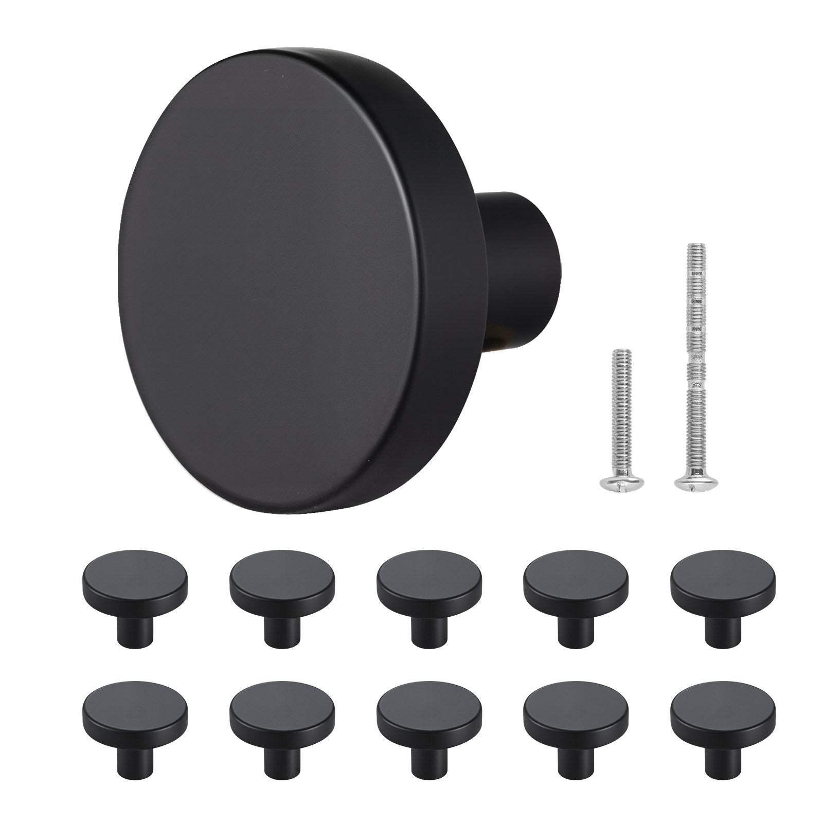10-Pack 1.26 in Black Cabinet Knobs – main product view