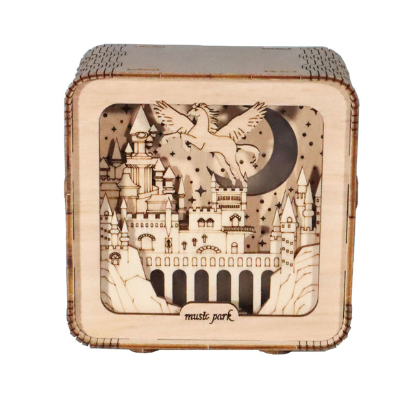 3D Wooden Pegasus Castle Puzzle with Night Light | DIY Model – main product view