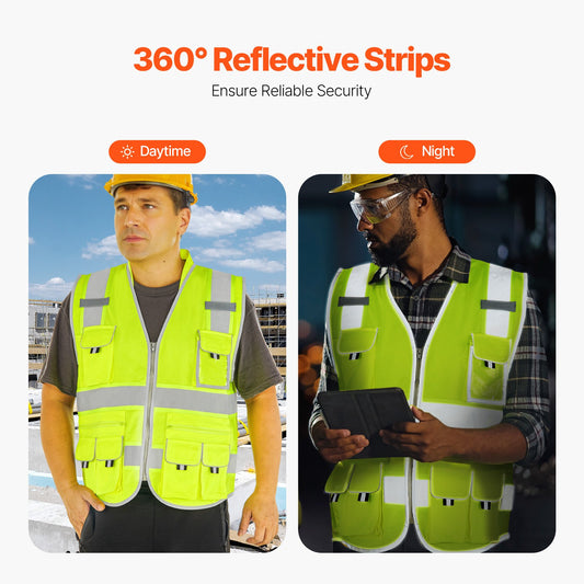 High Visibility Reflective Safety Vest with 10 Pockets – main product view