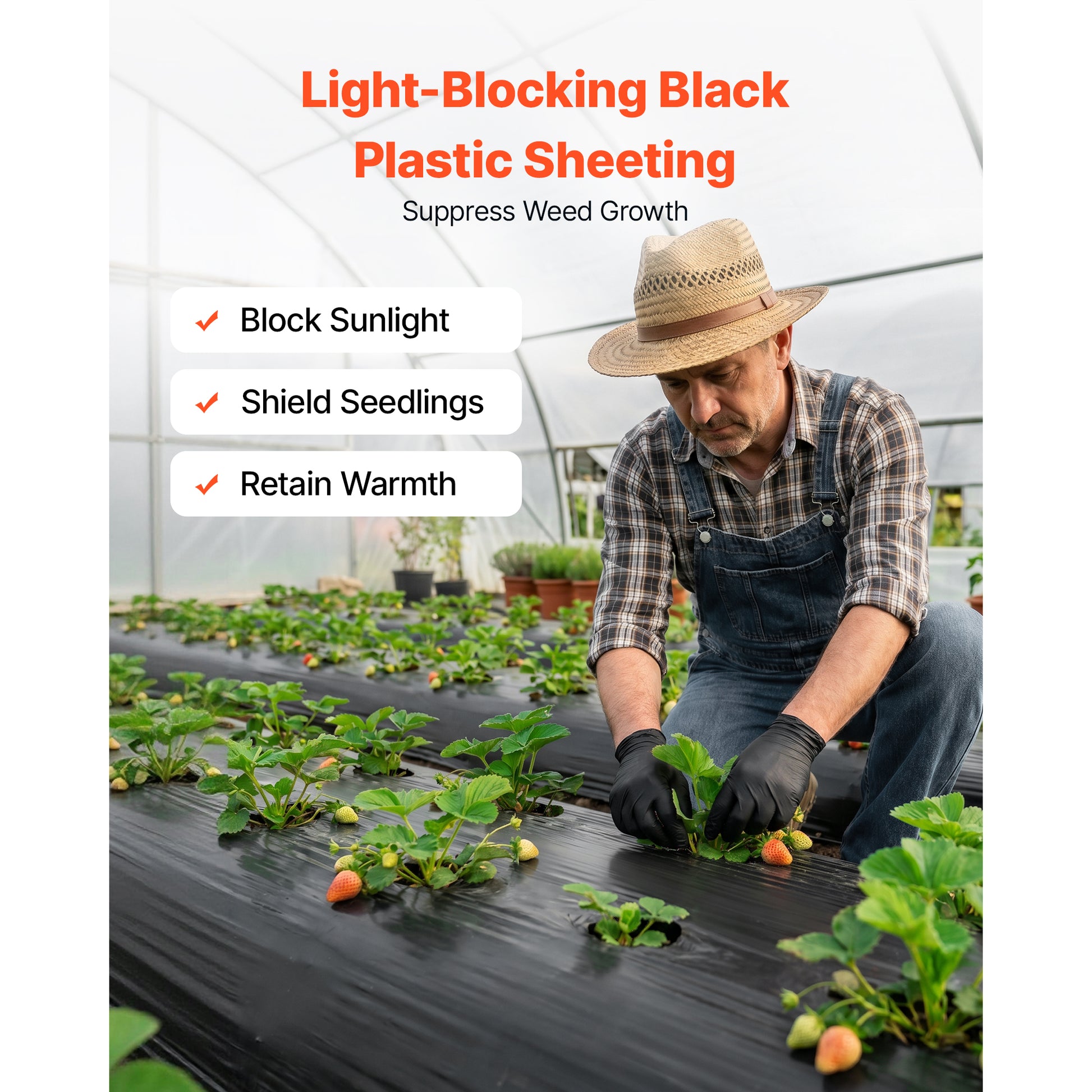 6 Mil Black Plastic Sheeting, 10 x 25 ft Heavy-Duty Polyethylene Roll – feature detail view