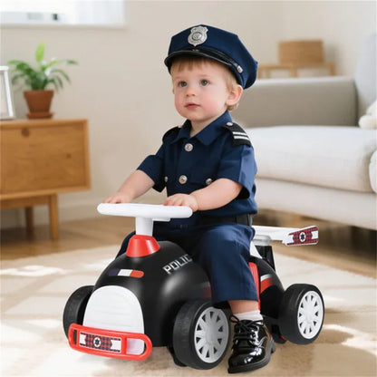 Kids Ride-On Sliding Car with Music | Police Sit & Scoot Toy – alternate product view