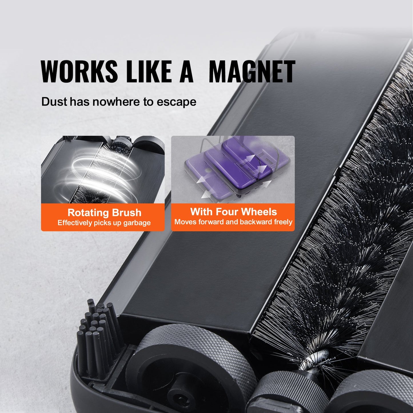 Manual Carpet Sweeper with 300 mL Dustbin – product detail view