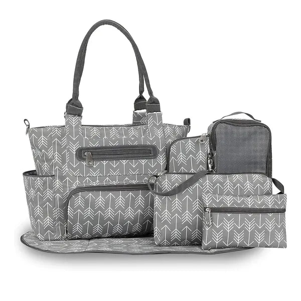 8-Piece Diaper Bag Set with Changing Pad & Bottle Bag – main product view