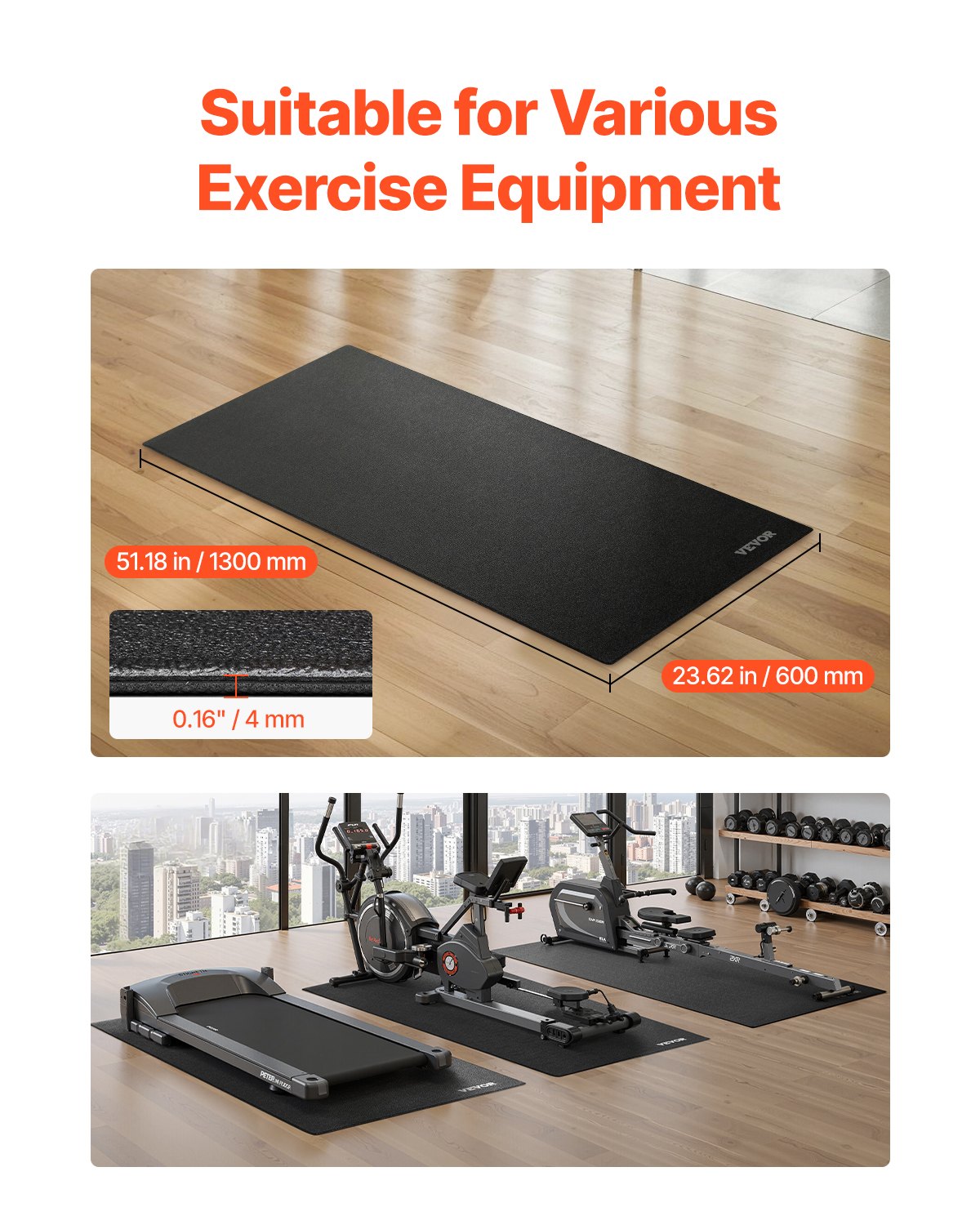 Treadmill and Exercise Equipment Mat – alternate product view