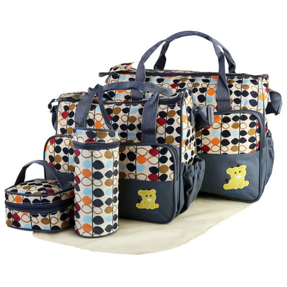 5-Piece Diaper Bag Set with Changing Pad & Insulated Pockets – in-use product view