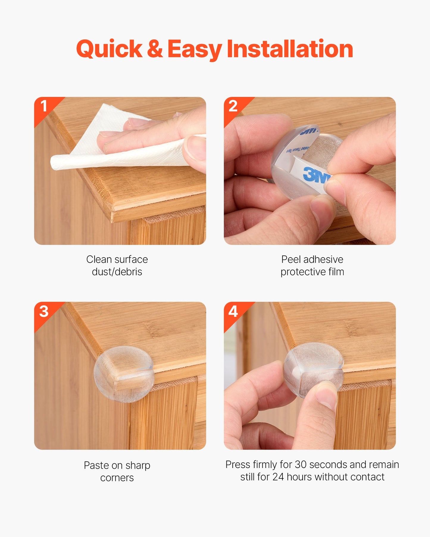 Clear Baby Corner Protectors 24 Pack – alternate angle