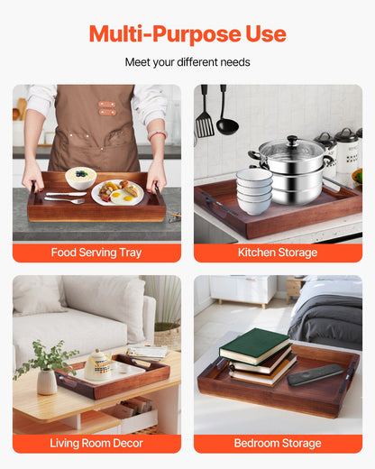 Acacia Wood Serving Tray 17 x 12.2 in with Handles – additional product view 8