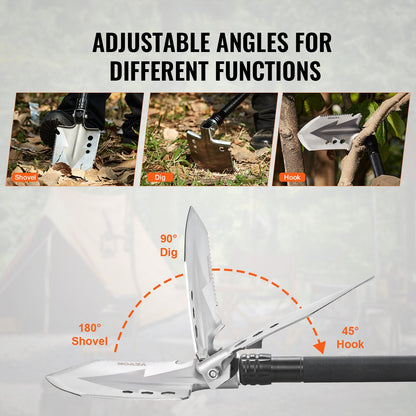 8-in-1 Folding Survival Shovel – alternate angle