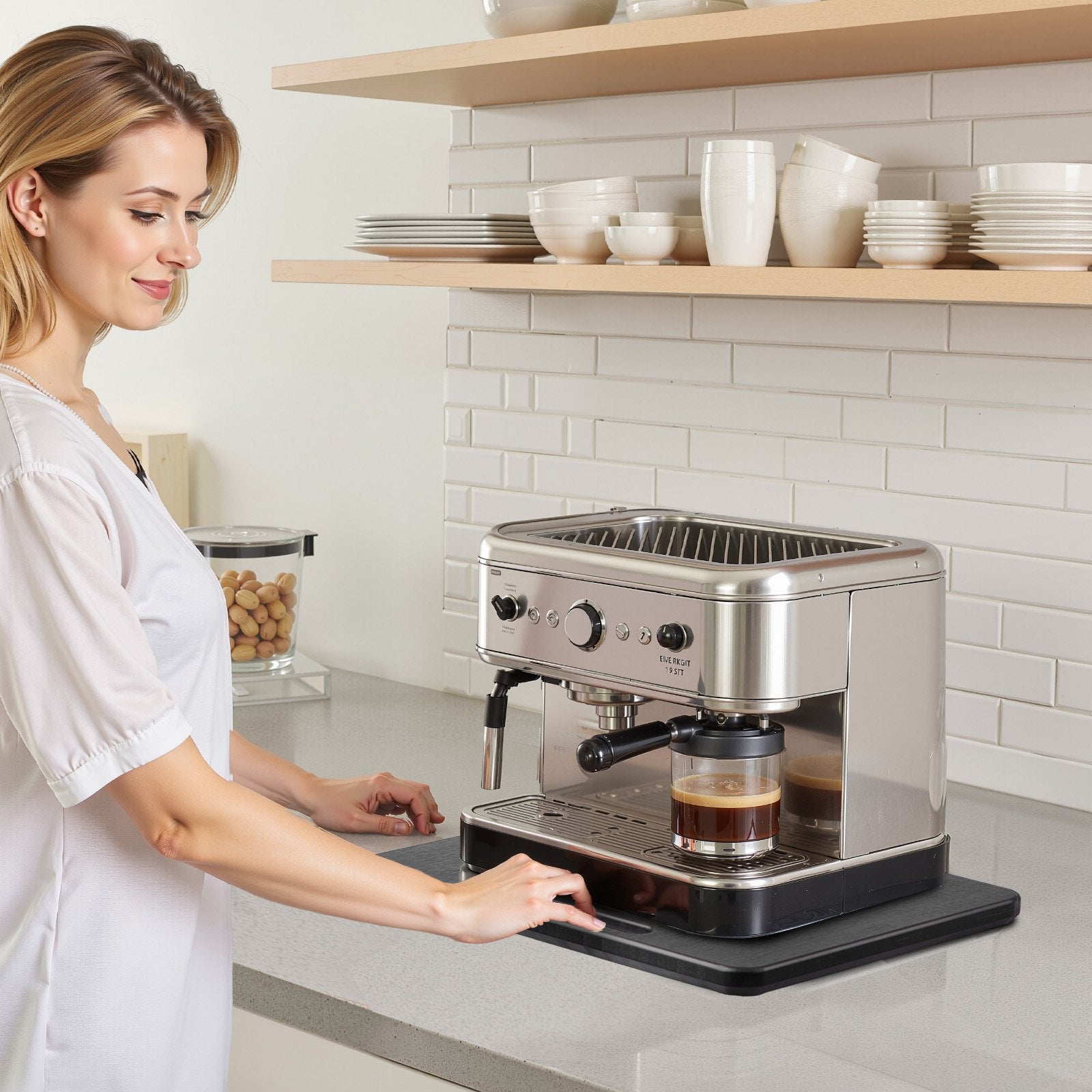 10.5 x 13 in Appliance Sliding Tray for Coffee Maker, Black – in-use product view 6