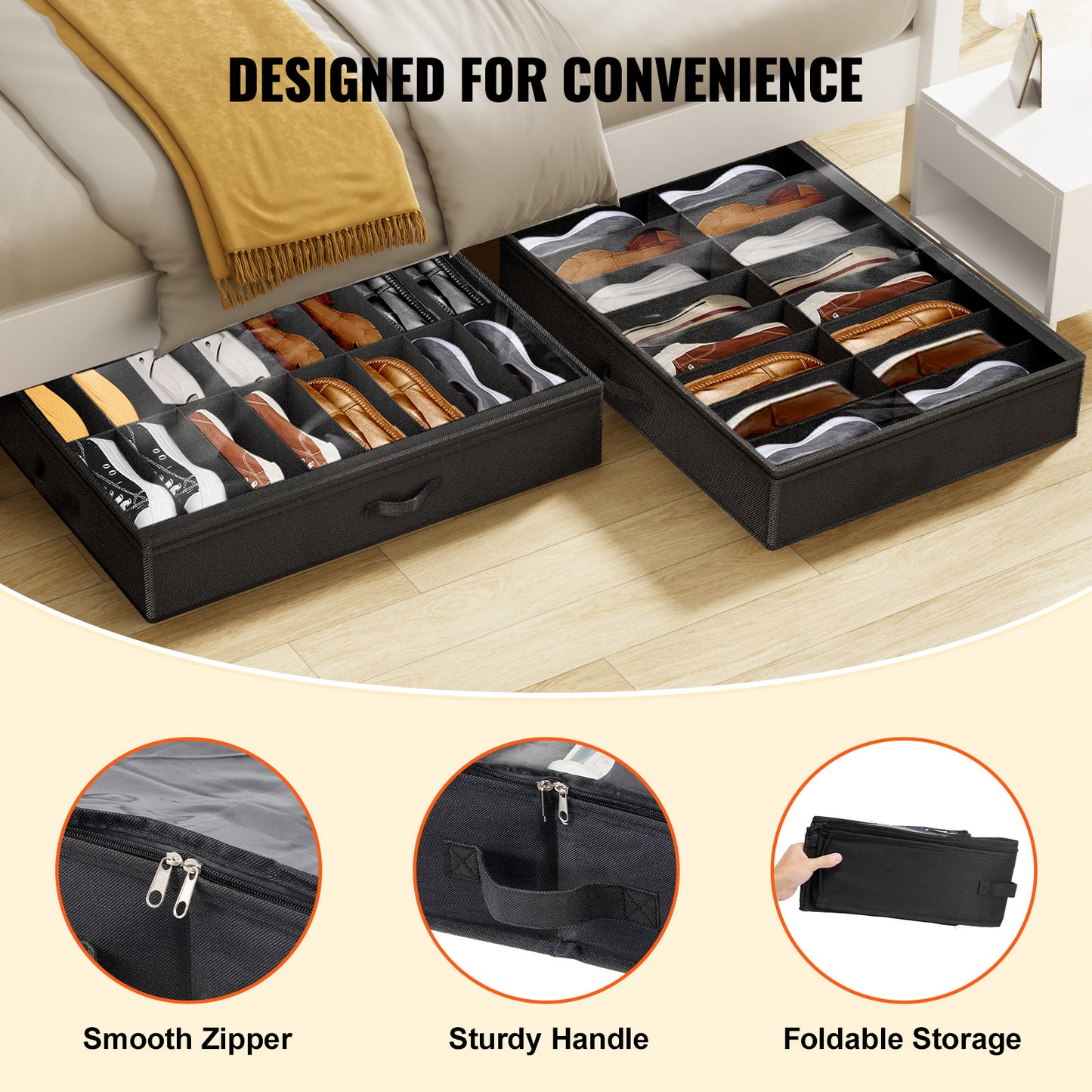 Underbed Shoe Storage Organizers 2 Pack – alternate angle