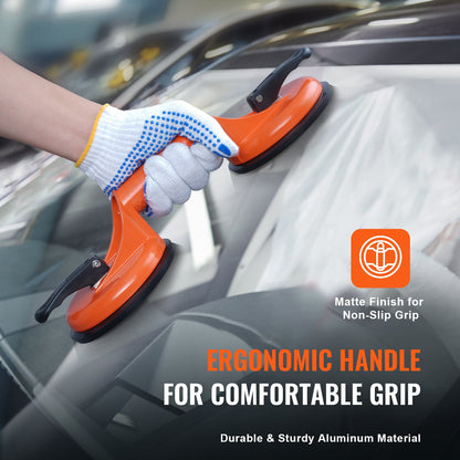 330 lb Vacuum Glass Suction Cup Lifters 2-Pack with Aluminum Handles – in-use product view