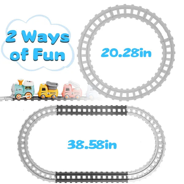 Electric Train Set with Smoke, Lights, Sound & Remote Control – in-use product view