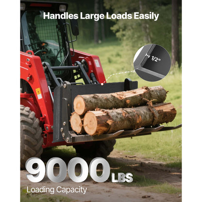 1/2" Universal Skid Steer Quick-Attach Mount Plate, 9000 lb Capacity – product detail view