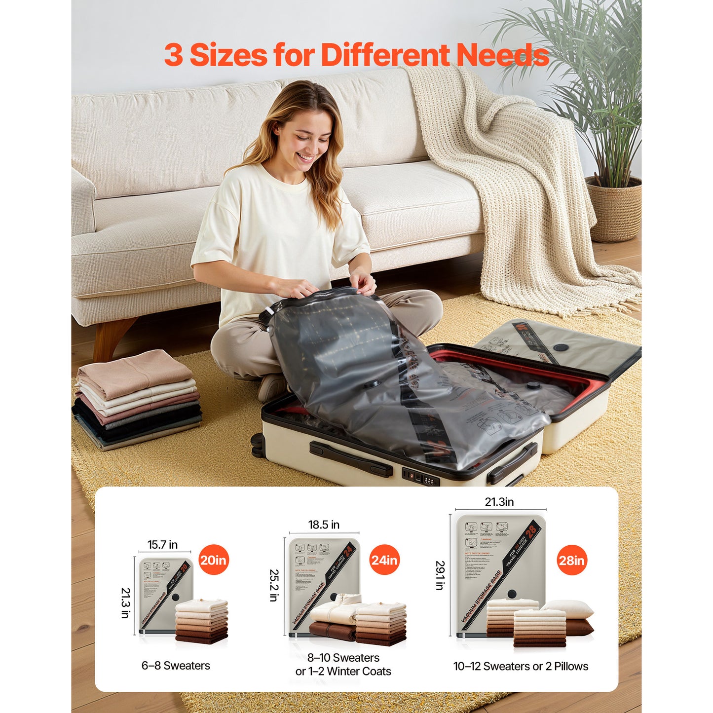 16-Pack Vacuum Storage Bags with Electric Pump & Charging Cable – alternate product view