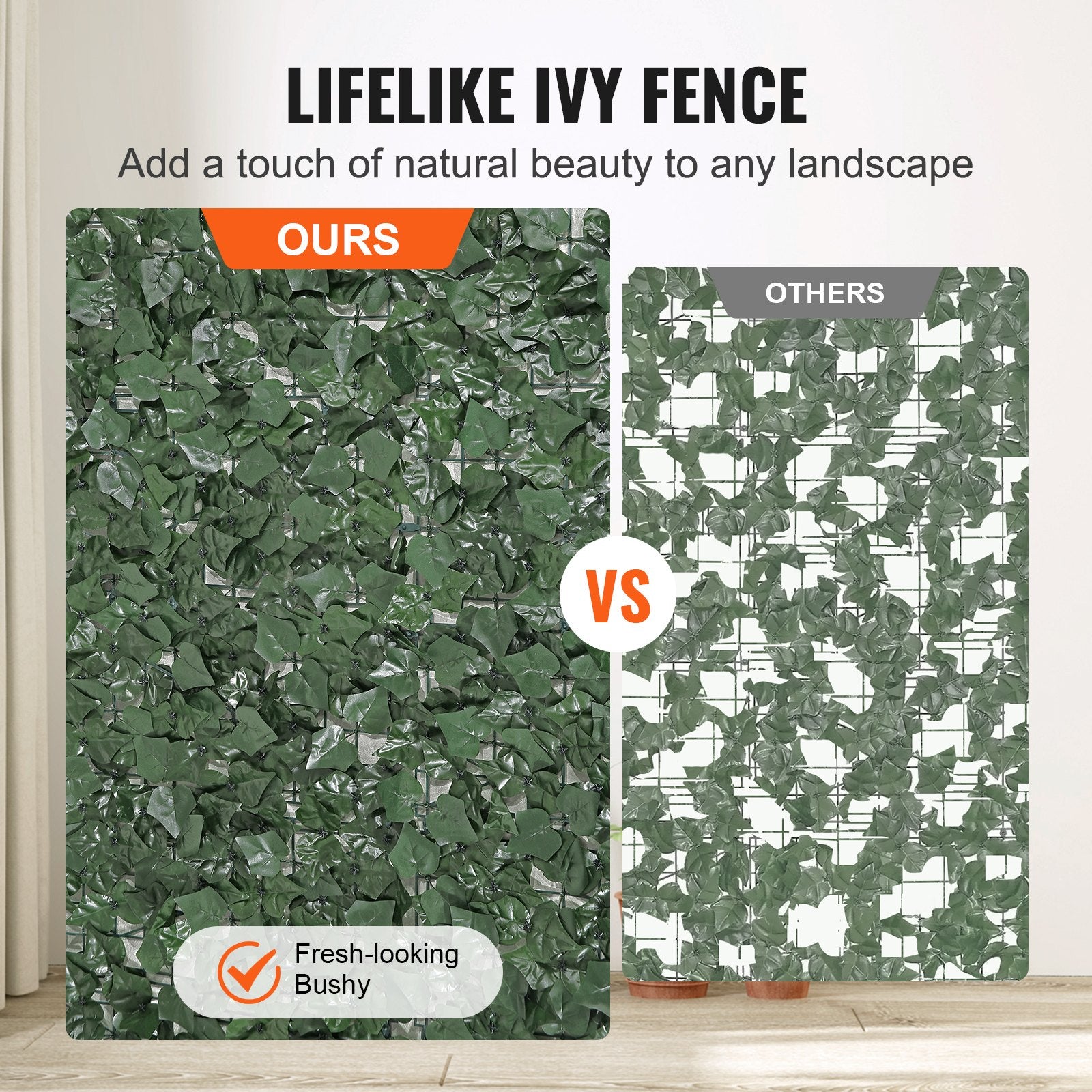 39 x 98 in Artificial Ivy Privacy Fence Screen for Patio & Garden – feature detail view