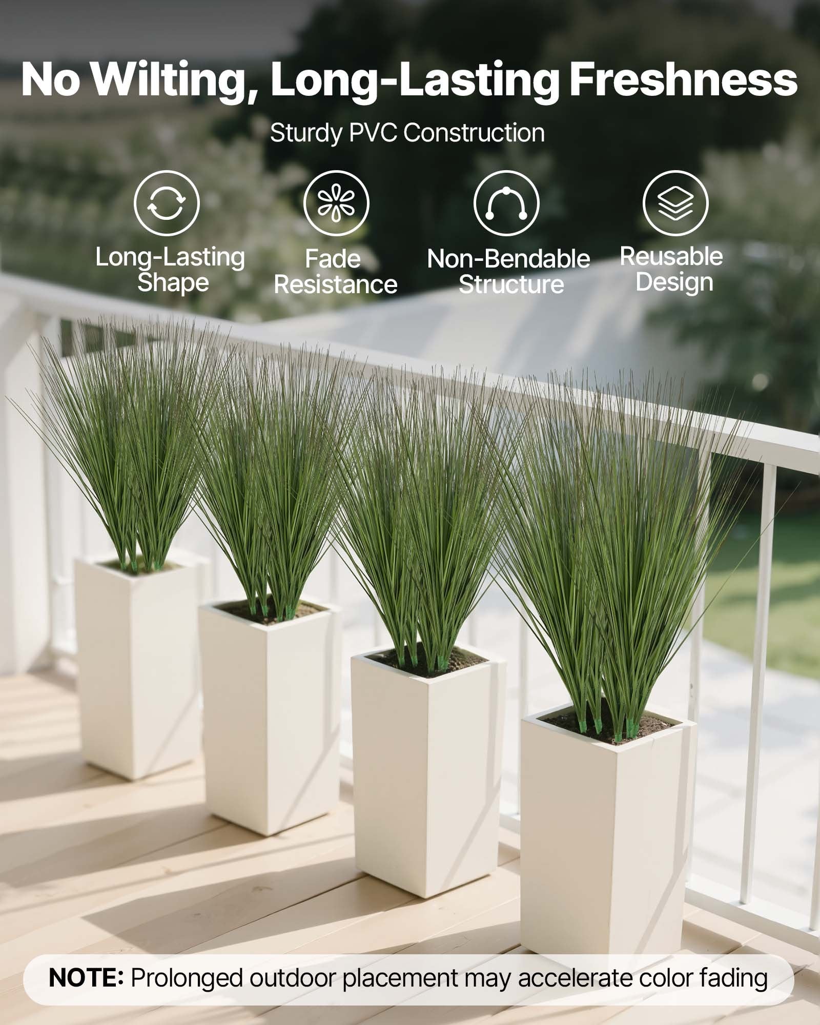 Artificial Onion Grass Plants 8 Pack, 27 in – additional product view