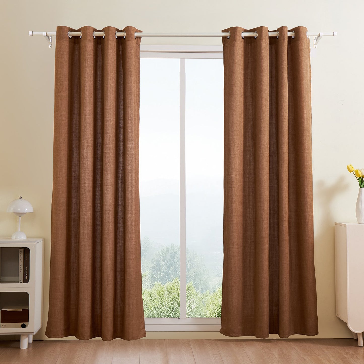 Natural Linen Curtains 52 x 84 in, 2 Panels – main product view