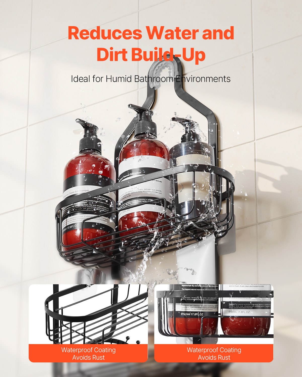 3-Tier Hanging Shower Caddy – alternate angle