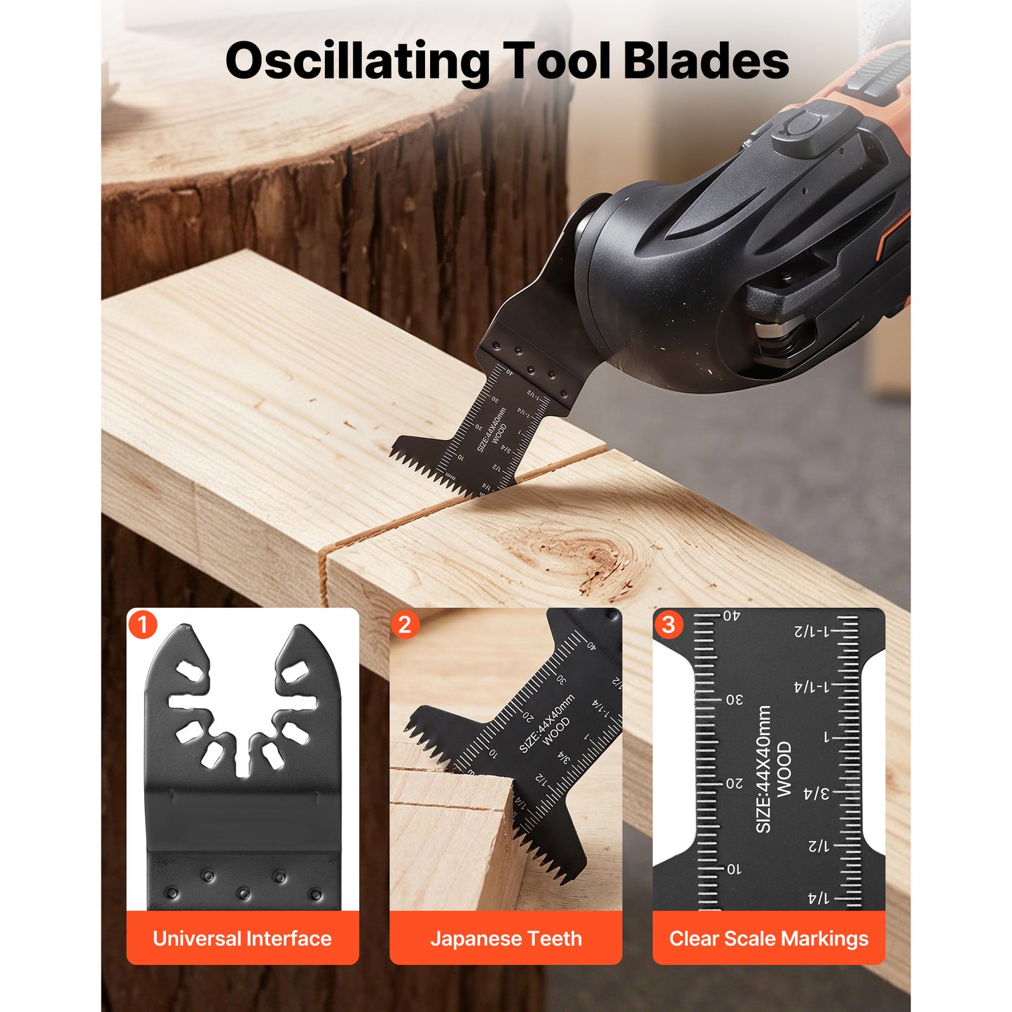 60-Piece Oscillating Saw Blade Set for Wood, Plastic & PVC – alternate product view