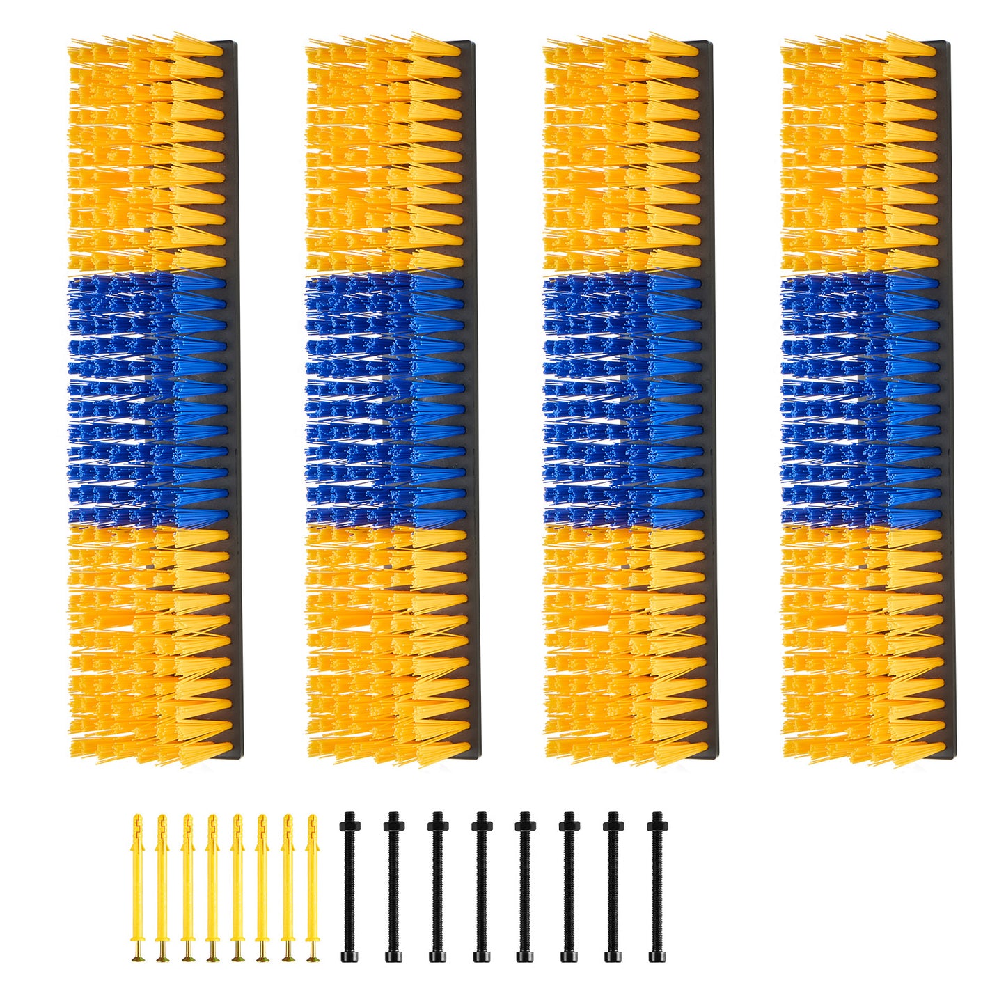 16.9" Livestock Scratching Brush with Mounting Screws, Green & Black – in-use product view