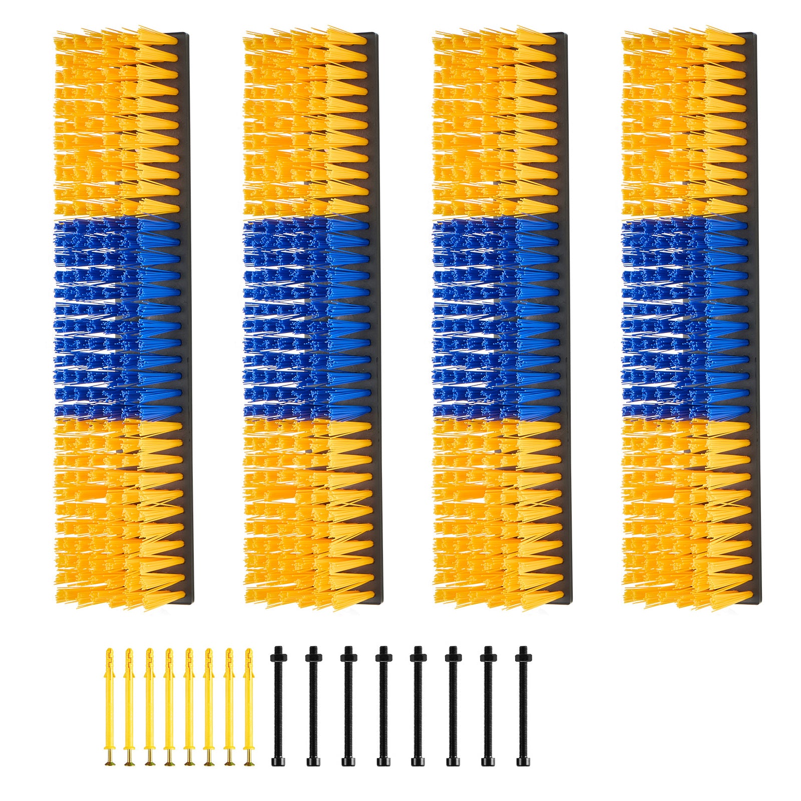 16.9" Livestock Scratching Brush with Mounting Screws, Green & Black – in-use product view
