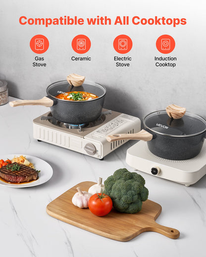 2.5 Qt Nonstick Saucepan with Glass Lid – alternate angle