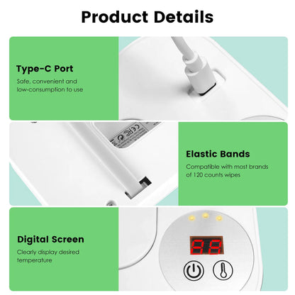 Baby Wipe Warmer with Night Light | 3 Temps, Type-C Powered – additional product view
