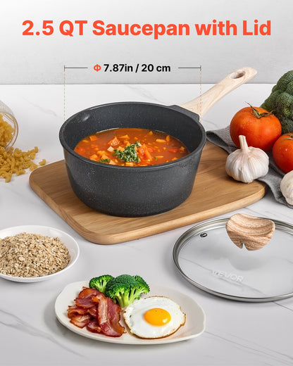 2.5 Qt Nonstick Saucepan with Glass Lid – alternate product view