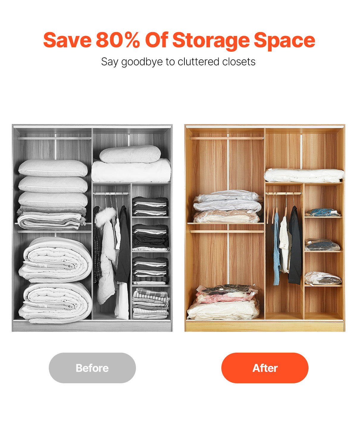 Vacuum Storage Bags 20 Pack with Hand Pump – additional product view