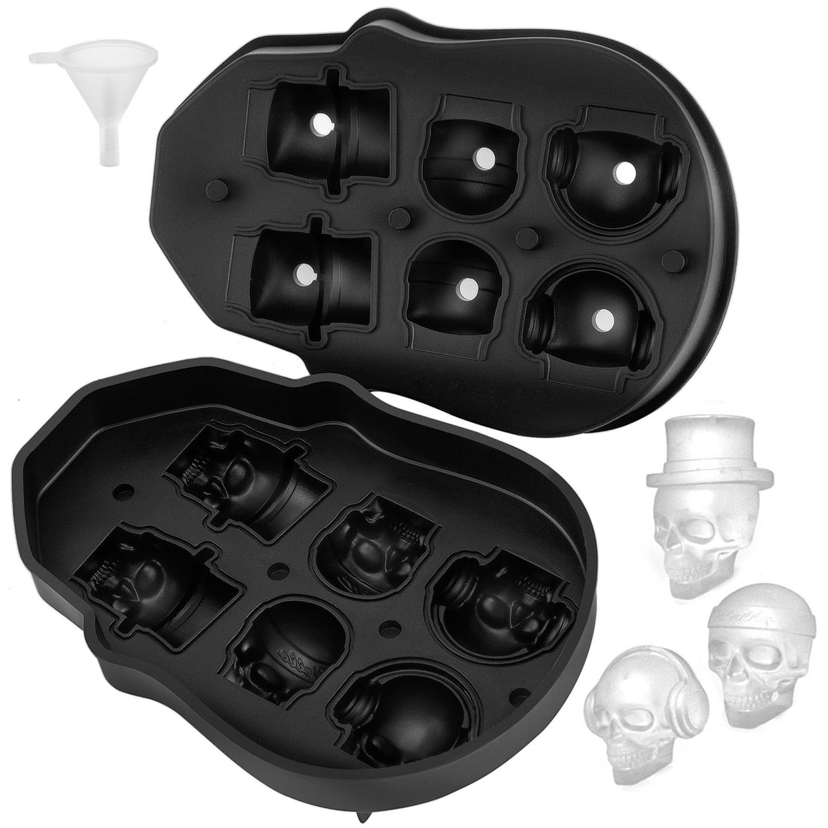 6-Cavity Skull Ice Cube Tray – main product view