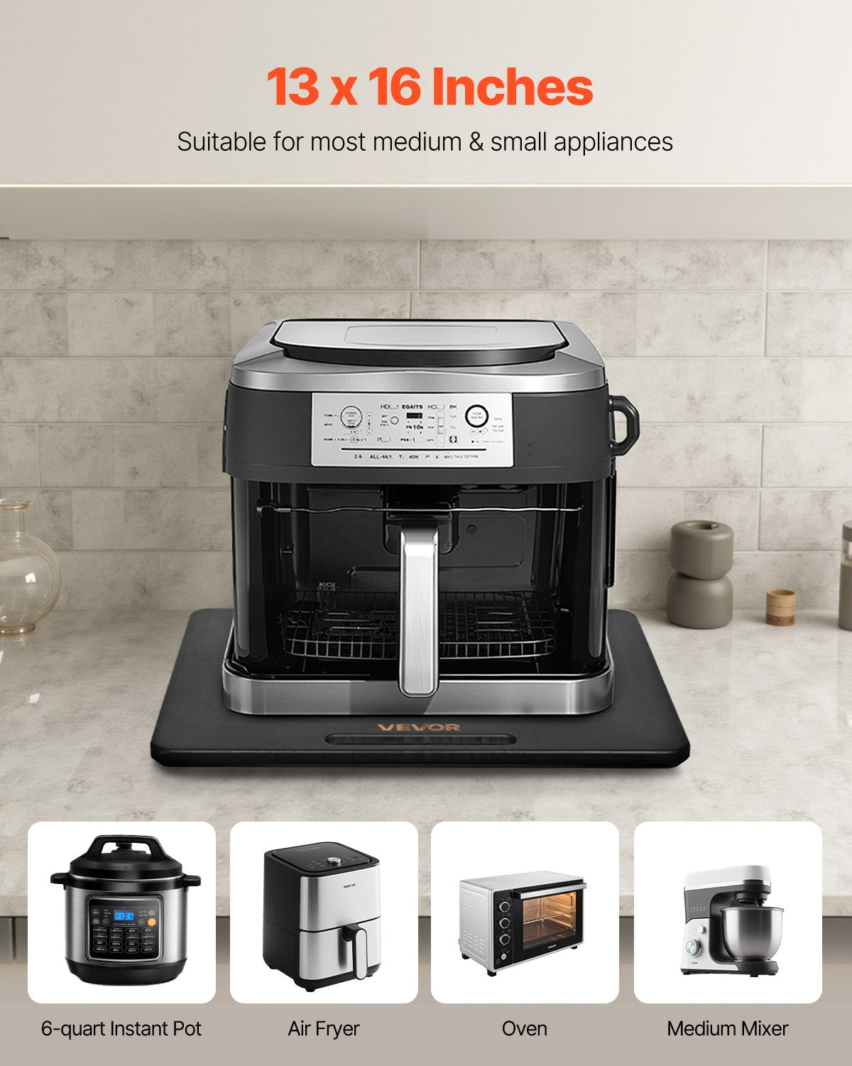 13 x 16 in Appliance Sliding Tray for Coffee Maker, Black – in-use product view