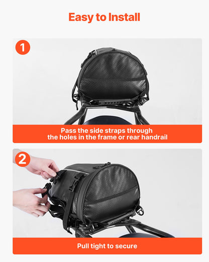 10L Motorcycle Tail Bag with Rain Cover – feature detail view