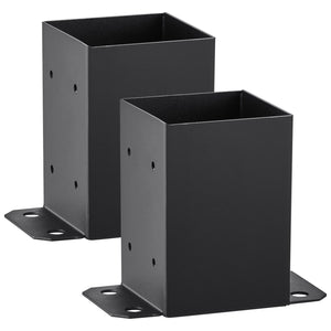 4x4 Post Base Brackets 2-Pack, Heavy-Duty Powder-Coated Steel – main product view