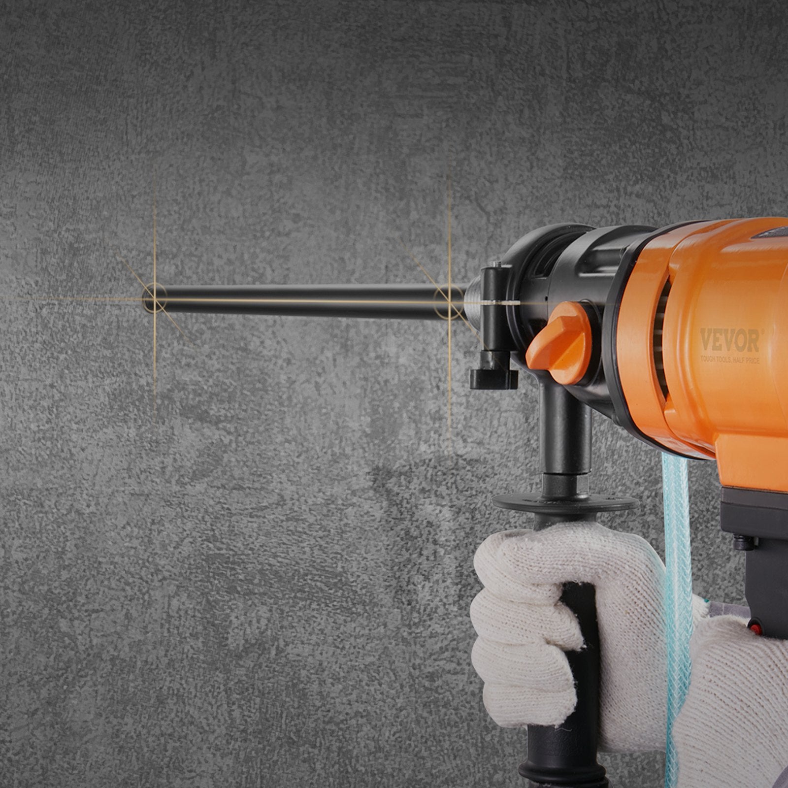 1-1/4" Wet Diamond Core Drill Bit, 14" Drilling Depth, 5/8"-11 Thread – in-use product view