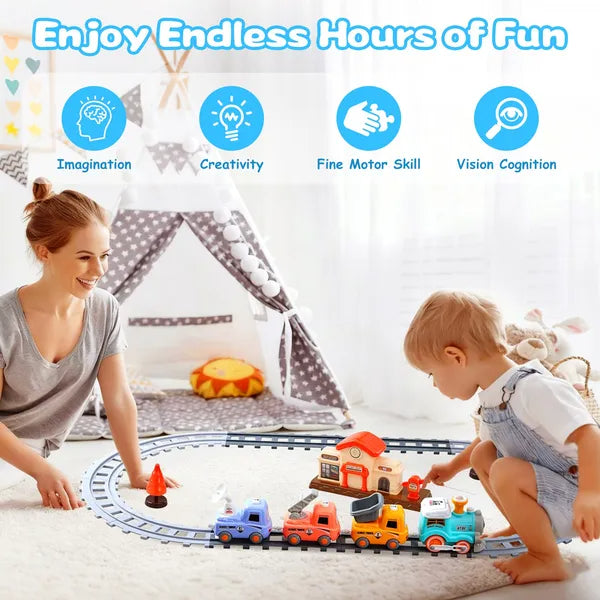 Electric Train Set with Smoke, Lights, Sound & Remote Control – feature detail view