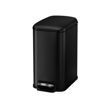 Slim 6L Bathroom Trash Can with Step Pedal, Soft-Close Lid and Removable Inner Bin – product detail view