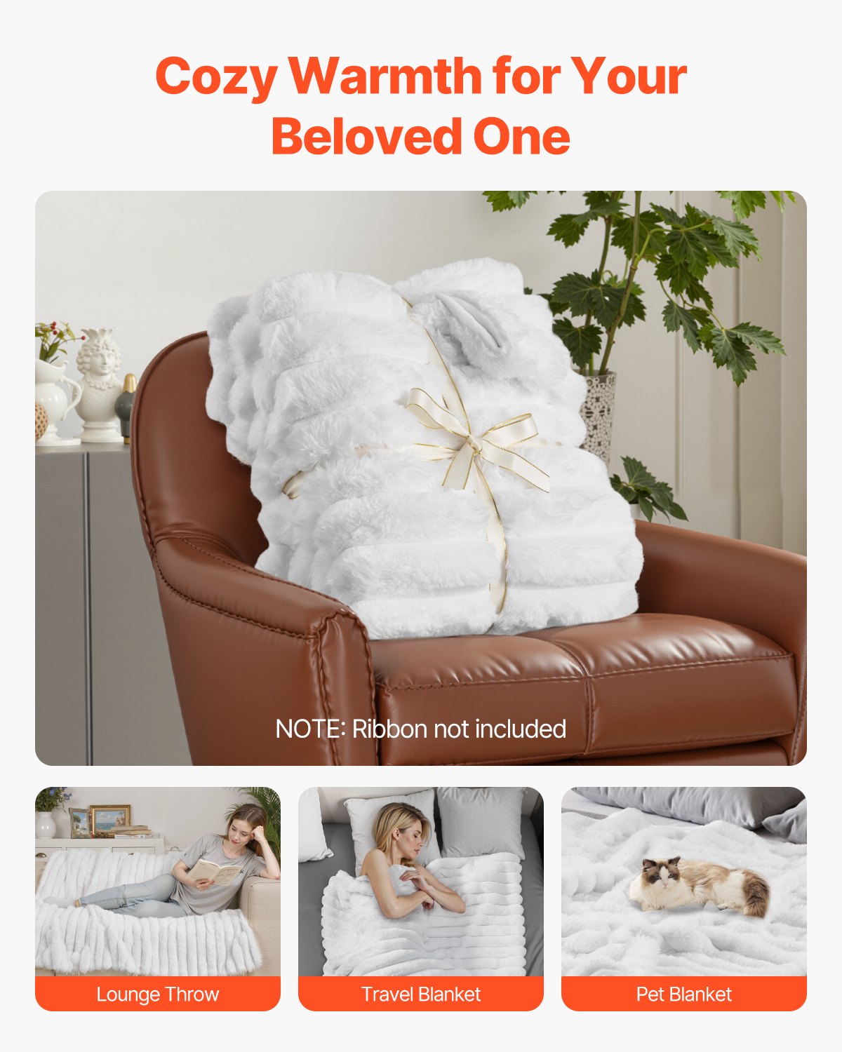 Faux Fur Throw Blanket 50 x 60 in – alternate product view