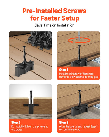 Hidden Deck Fasteners, 90-Pack Universal T-Clips for Composite Decking – additional product view