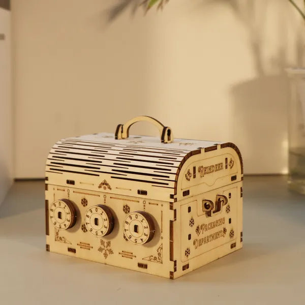 3D Wooden Treasure Box Puzzle Kit | DIY Brain Teaser Model – additional product view