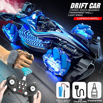 F1 Style Remote Control Car with Music, Lights & Spray Tail – in-use product view