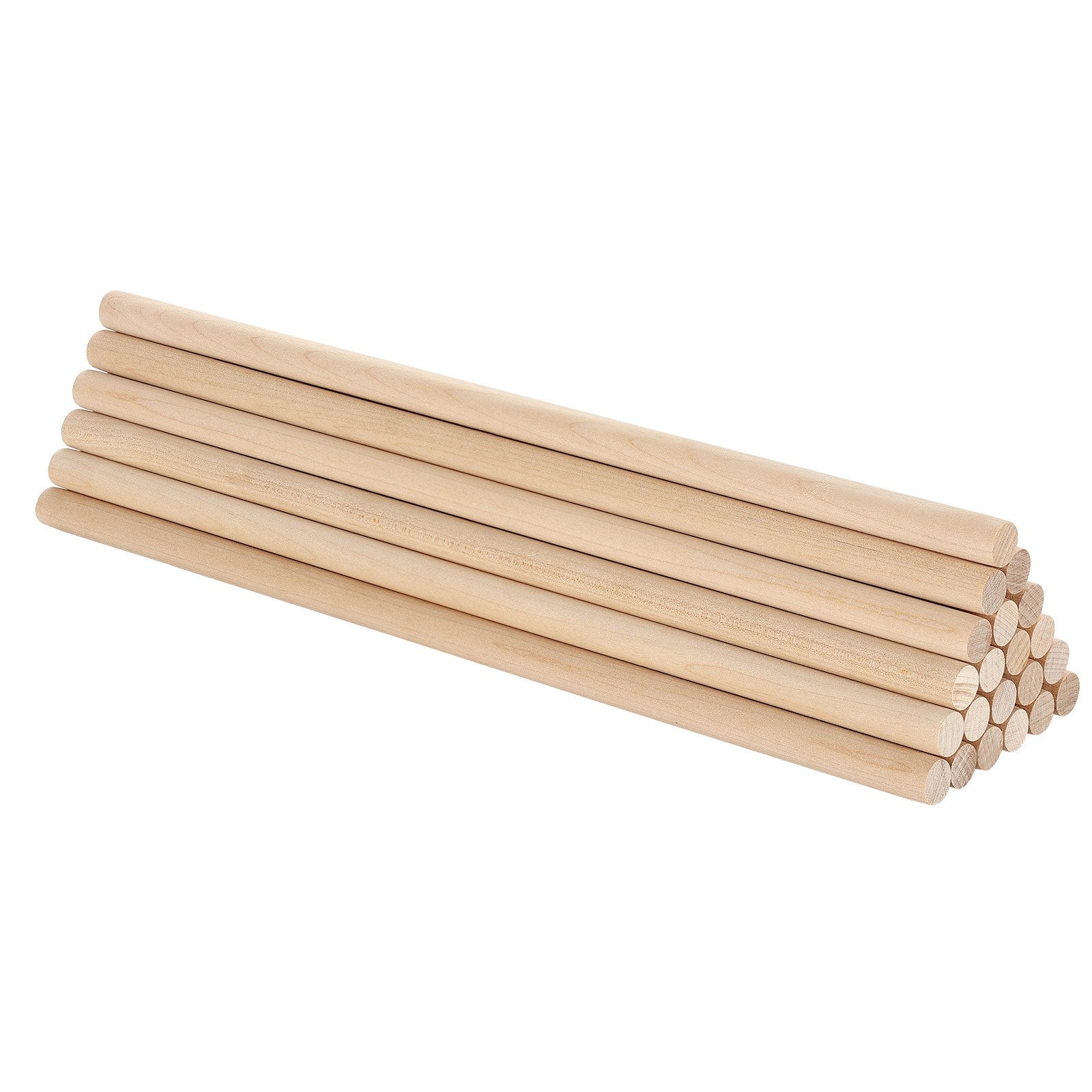 25-Pack 12 in Wooden Dowel Rods – feature detail view