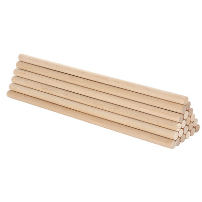 25-Pack 12 in Wooden Dowel Rods – feature detail view