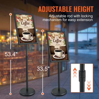 11 x 17 in Adjustable Pedestal Sign Holder – additional product view