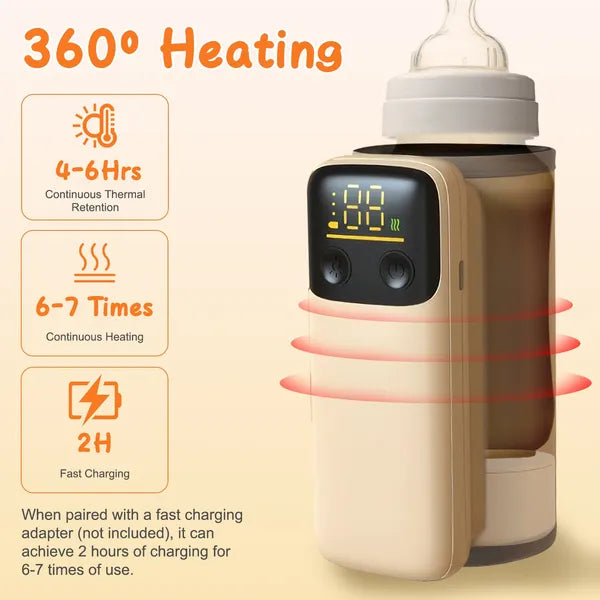 Portable Baby Bottle Warmer with Night Light | 6 Heat Levels – main product view