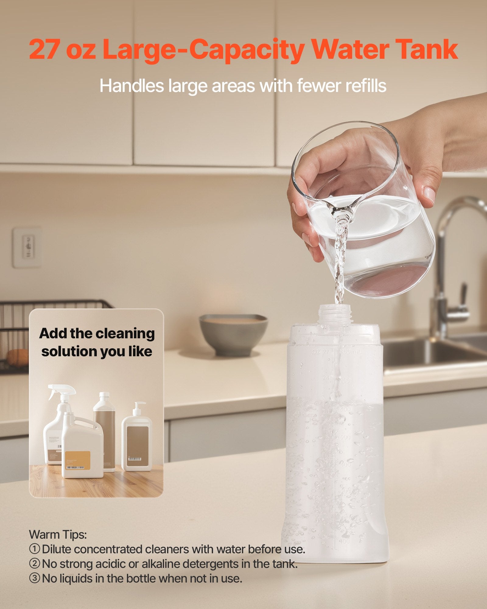 Spray Mop with 27 oz Refillable Tank and 3 Washable Pads – product detail view