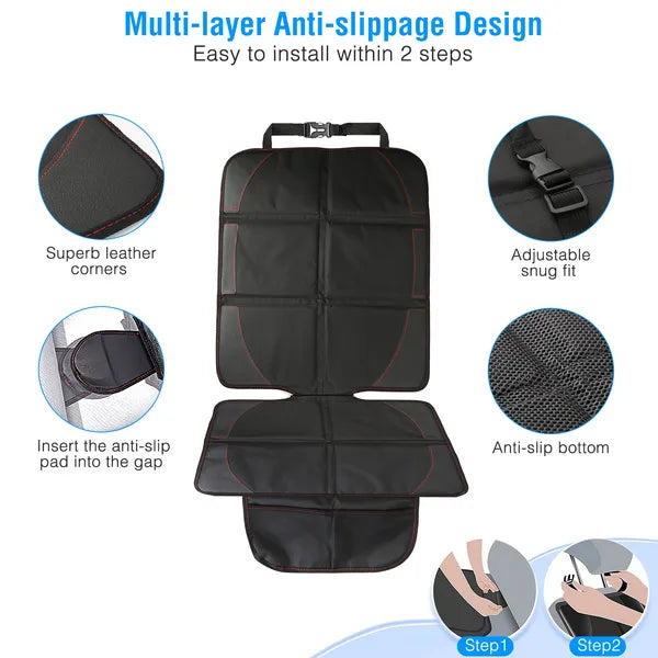 2-Pack Car Seat Protector Mats with Padding & Mesh Pockets – additional product view