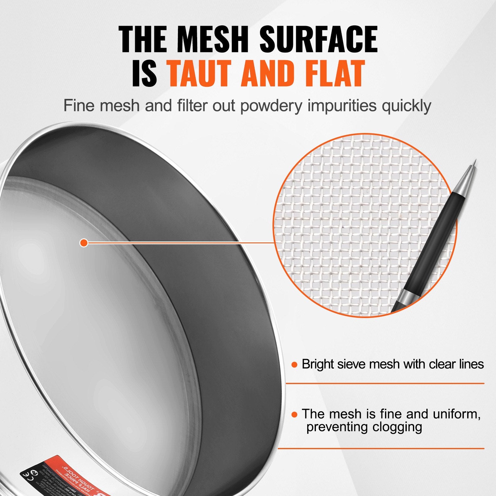 150-Mesh Stainless Steel Fine Flour Sieve for Baking – feature detail view