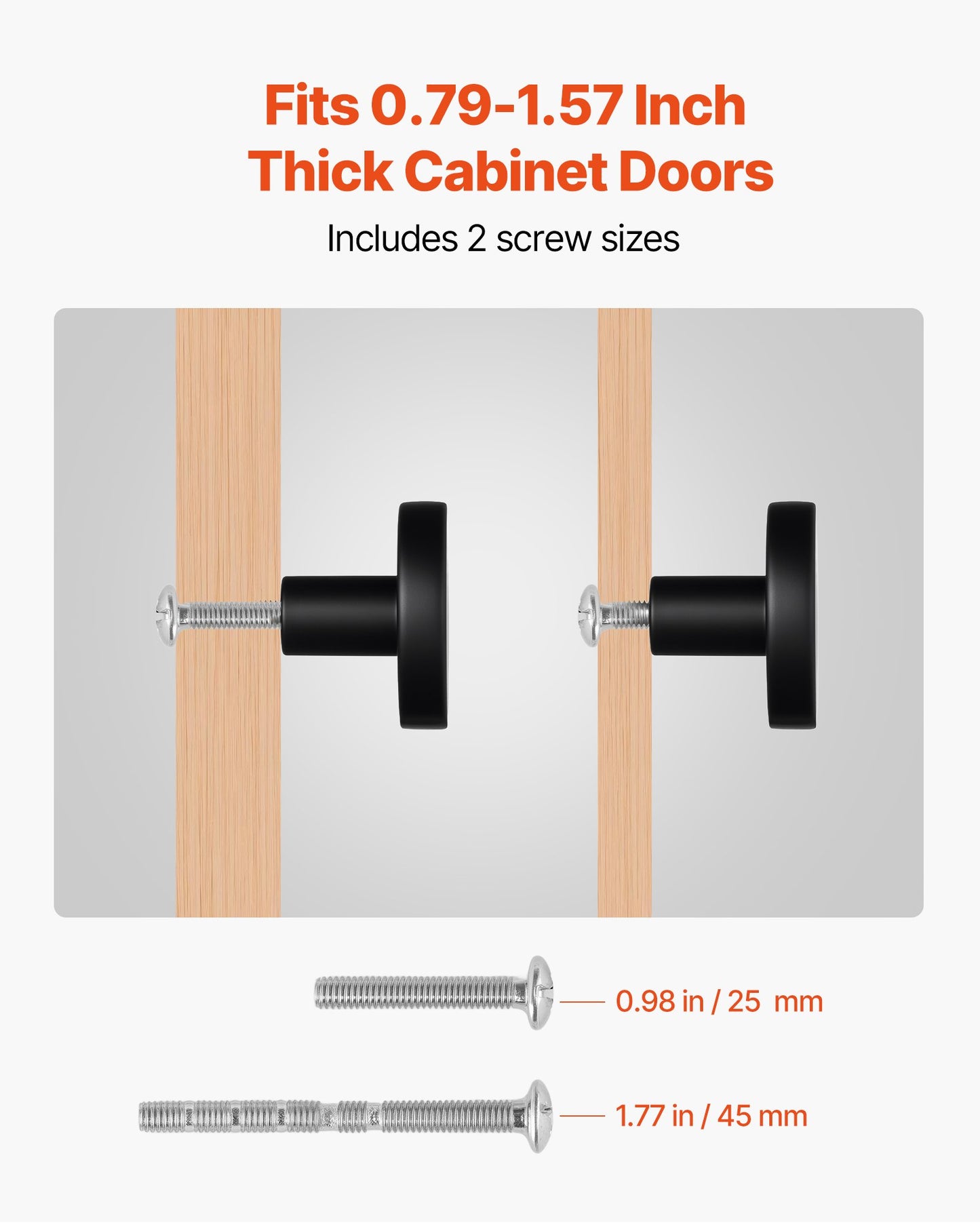 10-Pack 1.26 in Black Cabinet Knobs – feature detail view