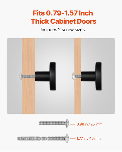 10-Pack 1.26 in Black Cabinet Knobs – feature detail view